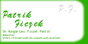 patrik ficzek business card